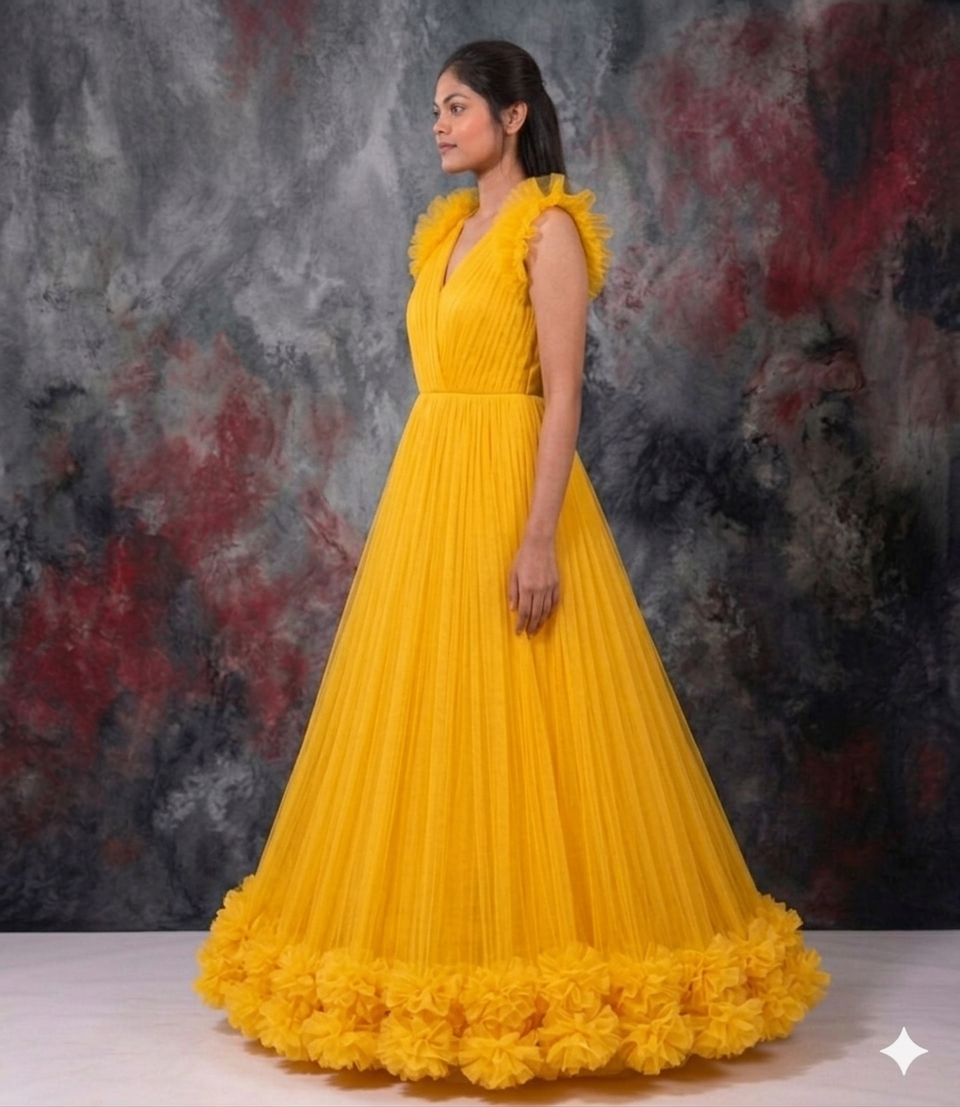 Yellow designer gown